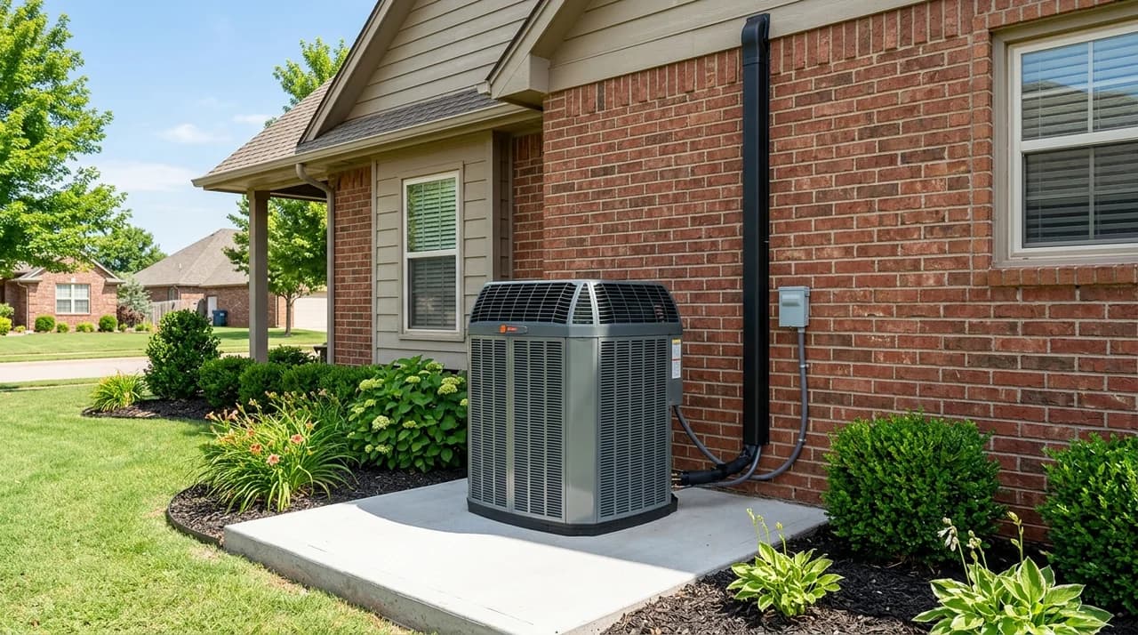 New heat pump at an Oklahoma home